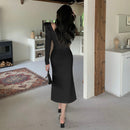 Women's Long Sleeve Bodycon Dress 497519 - TUZZUT Qatar Online Shopping