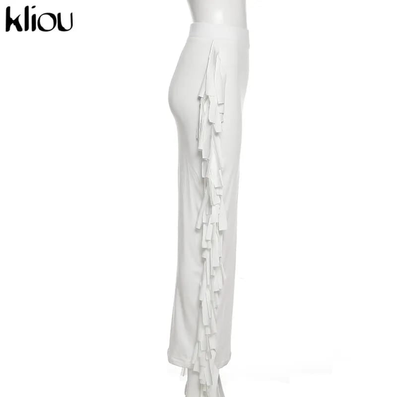 Women's Fringe Pants High Waist Jogger B871598 Women's Fringe Pants High Waist Jogger B871598