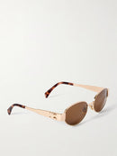 Sunglasses Triomphe Metal With Gold Frames Brown Lenses S2022 - TUZZUT Qatar Online Shopping