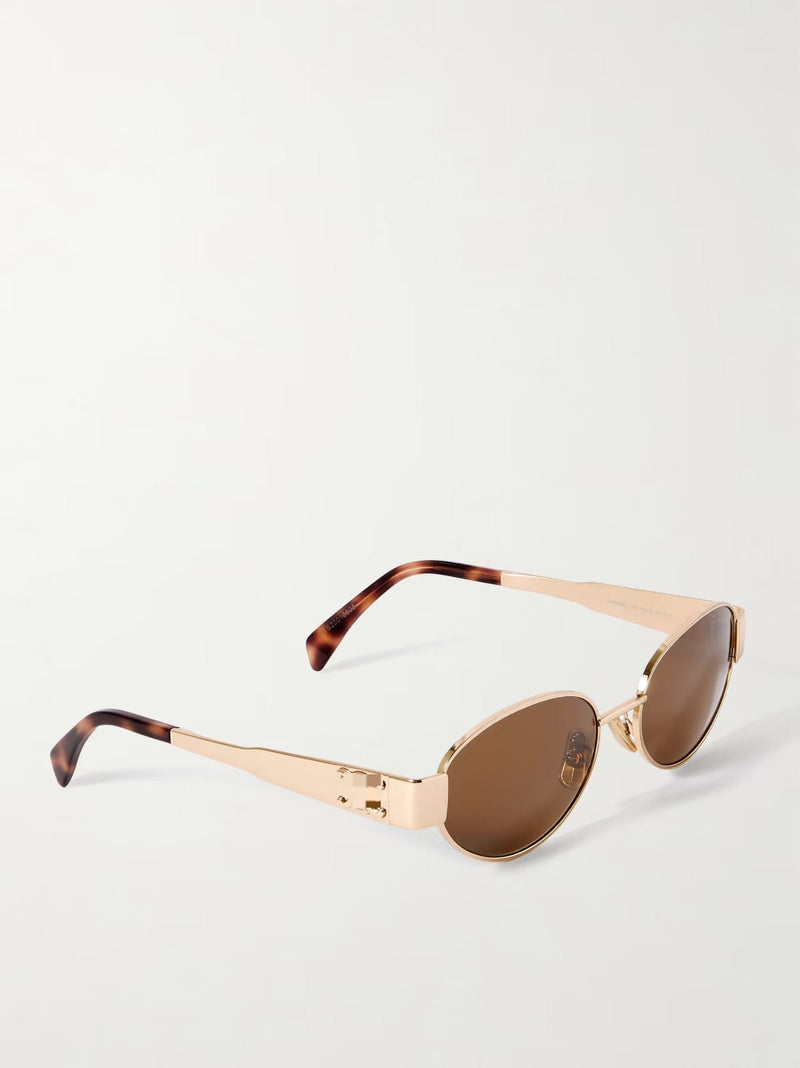 Sunglasses Triomphe Metal With Gold Frames Brown Lenses S2022 - TUZZUT Qatar Online Shopping