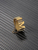 Men Letter & Chain Decor Ring S4608877 - Tuzzut.com Qatar Online Shopping