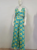 African Summer Sexy Sleeveless V-Neck Vest Straight Leg Large Size Wide Trouser Set Two Pieces S4573971 - Tuzzut.com Qatar Online Shopping