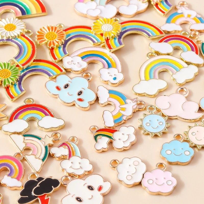 40 Pcs Enamel Cute Rainbow Cloud Charms Pendants  X 2753149 - Tuzzut.com Qatar Online Shopping