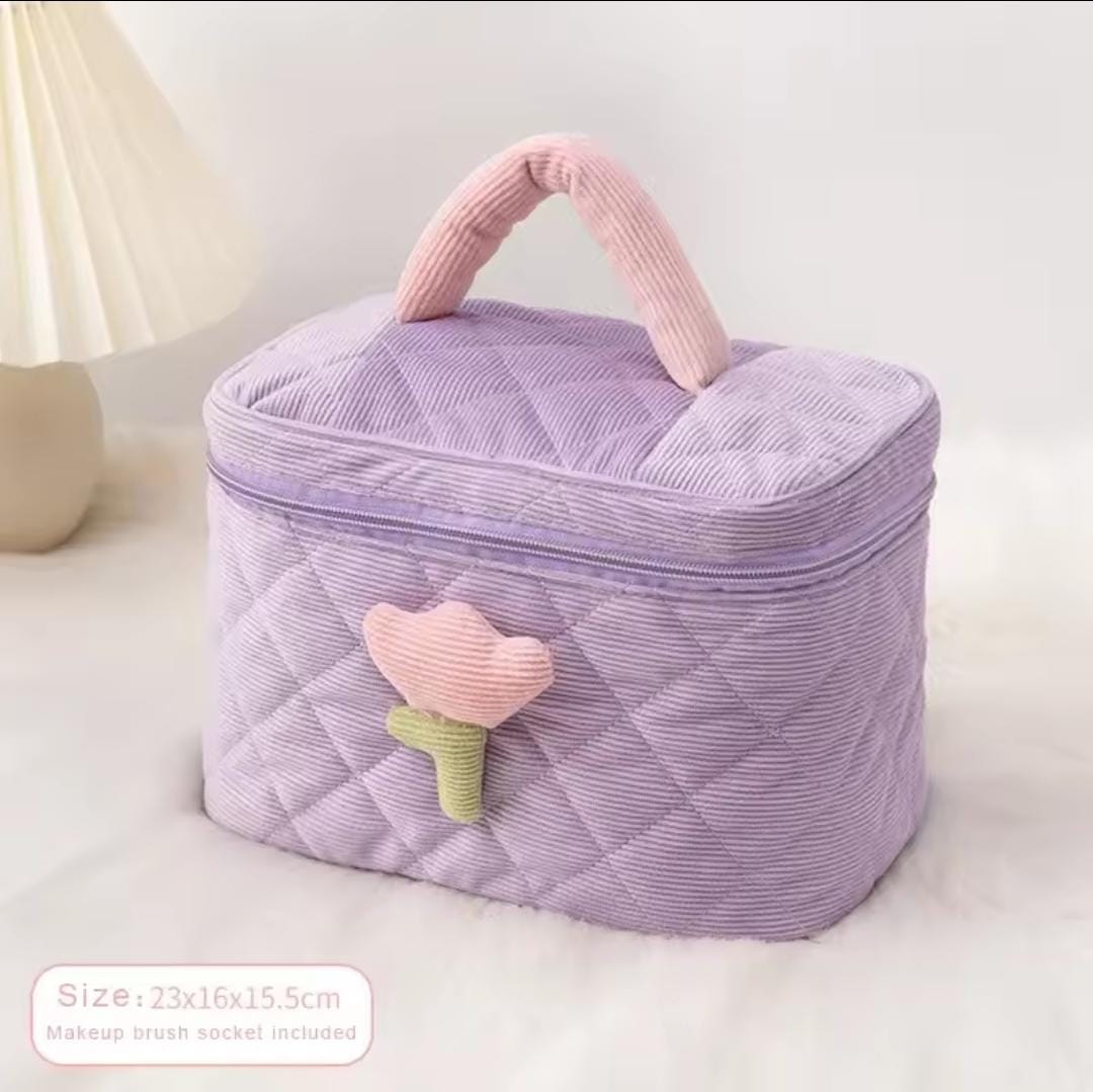 Fashion Women's Tulip Flowers Pouch Travel Cosmetic Bag S4628879 Fashion Women's Tulip Flowers Pouch Travel Cosmetic Bag S4628879
