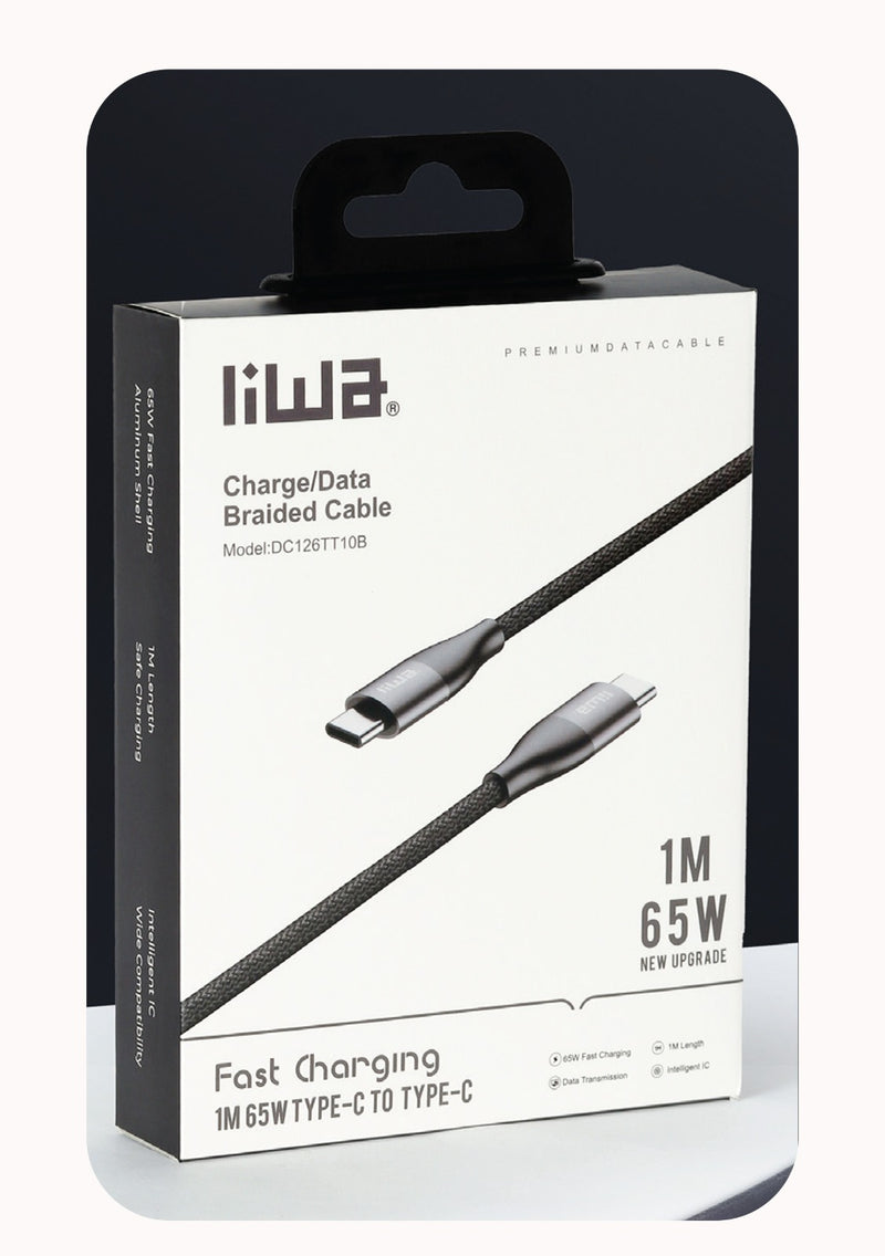 Liwa Type C To C Cable 65W /1M /DC126TT10B - TUZZUT Qatar Online Shopping