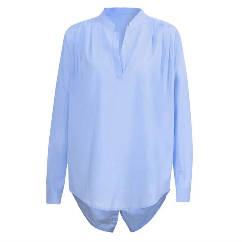 Women Shirts Blouses Fashion Solid Color Long Sleeve Pleated 3XL S4609220 Women Shirts Blouses Fashion Solid Color Long Sleeve Pleated 3XL S4609220