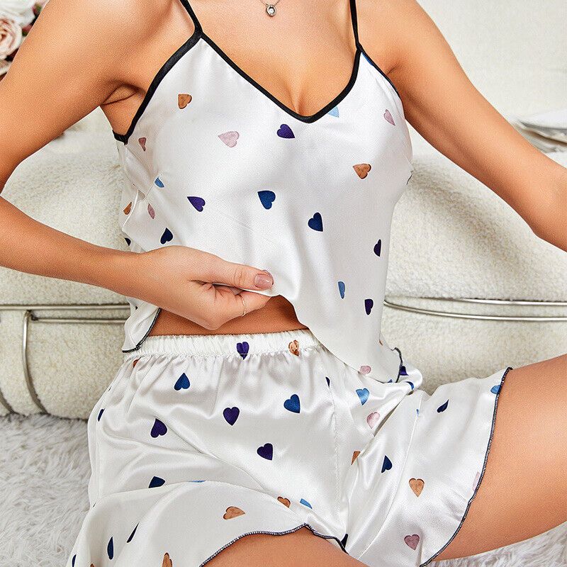 2 Piece Pajamas Set for Women Super Soft Sling Sleeveless Top Short Pants Sleepwear 512425 2 Piece Pajamas Set for Women Super Soft Sling Sleeveless Top Short Pants Sleepwear 512425