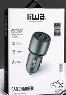 Liwa Car Adapter 60W C+C / LW-CC-60 - TUZZUT Qatar Online Shopping