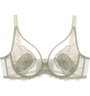 Woman Sexy Lace Underwire Cute Push Up Strappy Embroidered Mesh Sheer Lingerie Set   B8813 - TUZZUT Qatar Online Shopping