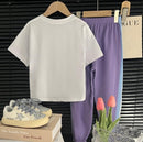 Kids Letter Print Crop Top and Leggings Set   529258 - TUZZUT Qatar Online Shopping