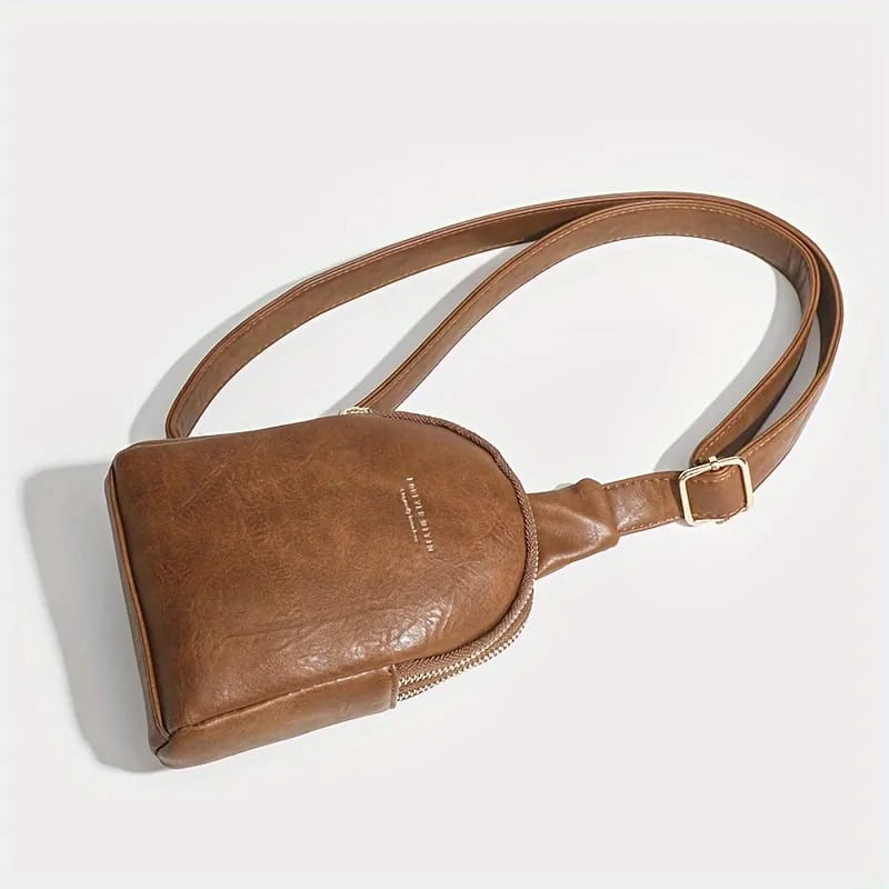 Men's PU Leather Mini Bag, Men's Casual Chest Bag - 490146