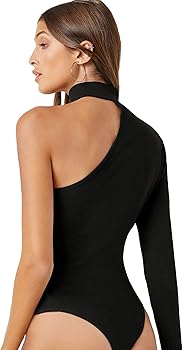 Women's One-Shoulder Neck Long Sleeve Bodysuit S4462467 Women's One-Shoulder Neck Long Sleeve Bodysuit S4462467