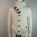 Autumn Casual Vintage Button Sweaters Men Turtleneck Knitted Cardigans XL S4781329 - Tuzzut.com Qatar Online Shopping