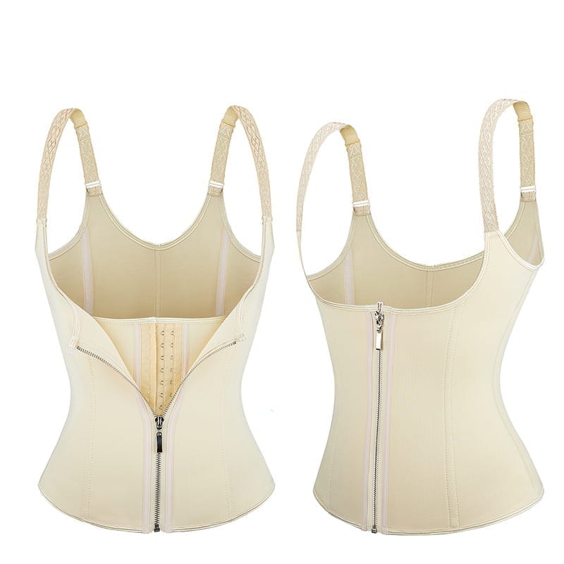 Waist Trainer Corset Front Zip And Hook Adjustable Straps 604 - TUZZUT Qatar Online Shopping