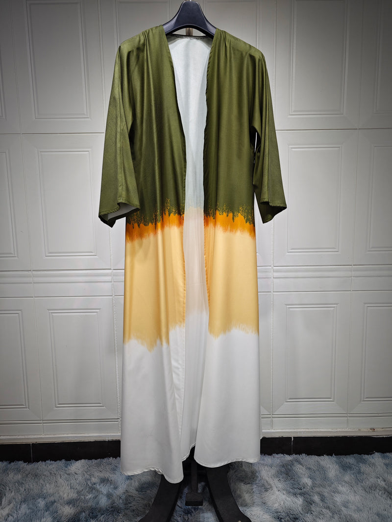 Women's Long Sleeve Tie Dye/Splash-ink Abaya 442651