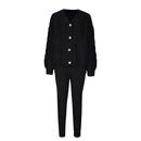 Knitted Cardigan and Slim High Waisted Pants Lounge Set 28022 - TUZZUT Qatar Online Shopping