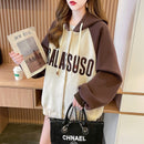 Women's Long Sleeve Colorblock Color Hoody 594809 M - TUZZUT Qatar Online Shopping