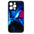 I Phone 14 pro Blue Neon Astronaut Graphic Phone Case – Black MF 1953
