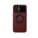 I Phone 14 pro Max Burgundy Magnetic Ring Phone Case with Camera Protection MF1958