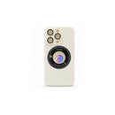 I Phone 14 pro Cream Magnetic Ring Phone Case with Camera Protection MF1959