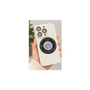 I Phone 14 pro Cream Magnetic Ring Phone Case with Camera Protection MF1959