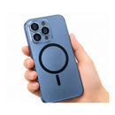 I Phone 14 pro Metallic Blue Magnetic Ring Phone Case – Triple Camera Design MF 1961