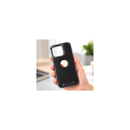 IP 15 PRO Premium Black Leather-Textured Phone Case MF1999