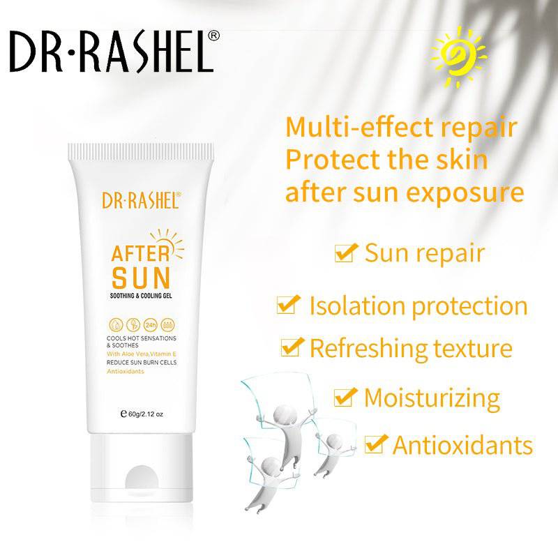 DR RASHEL After Sun Soothing and Cooling Gel Enriched with Aloe Vera and Vitamin E 60g DRL-1653 - Tuzzut.com Qatar Online Shopping