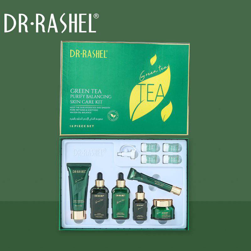 DR RASHEL Green Tea Purify Balancing Skin Care Set 10pcs Facial Care Kit DRL-1644 DR RASHEL Green Tea Purify Balancing Skin Care Set 10pcs Facial Care Kit DRL-1644