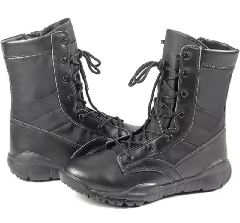 Men Women Army Boots Military Tactical Boots Side Zipper Male Combat Ankle Boots 258369 (44)