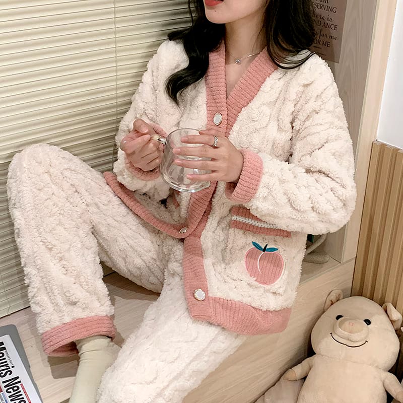 2 Pcs Women 's Long Sleeve Sleep Set 466711 - XS 2 Pcs Women 's Long Sleeve Sleep Set 466711 - XS
