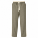 Olive Grey Maternity Drawstring Pants with Cream Side Stripes-D9