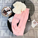 Women's Short Sleeve Solid Color T-shirt Sets 543170 - TUZZUT Qatar Online Shopping