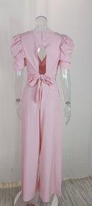 Women Casual  Open Back Off Shoulder Jumpsuit  B-57109 - TUZZUT Qatar Online Shopping