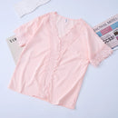 Women's Short Sleeve Solid Color Shirts & Blouses 229249 - M - TUZZUT Qatar Online Shopping