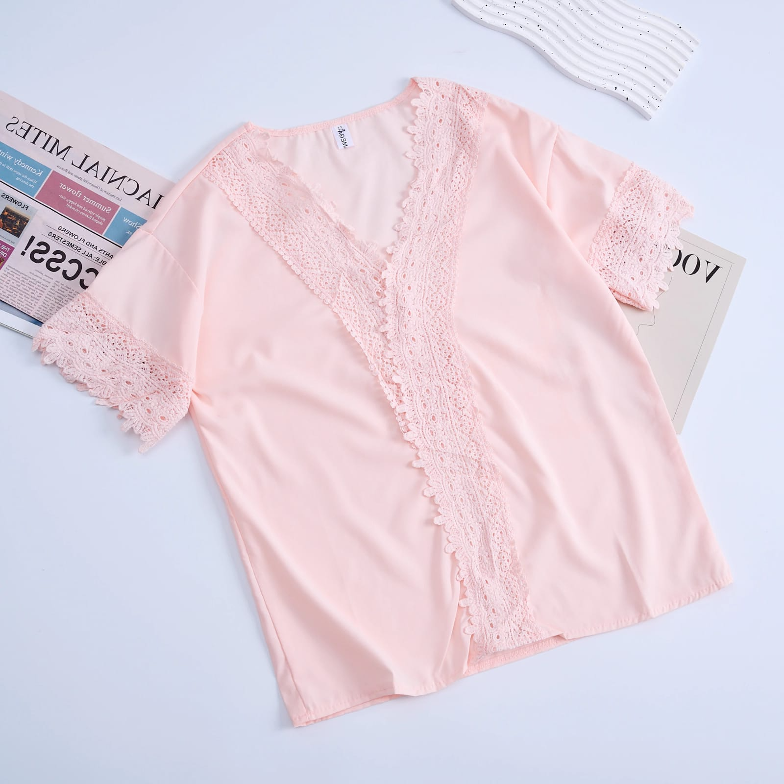 Women's Short Sleeve Solid Color Shirts & Blouses 229249 - M Women's Short Sleeve Solid Color Shirts & Blouses 229249 - M