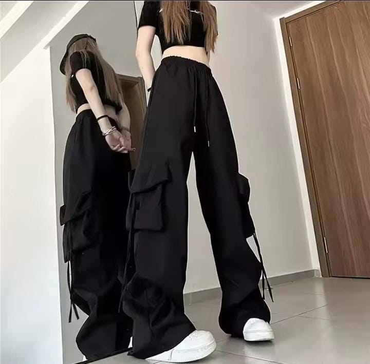 Women Cargo Big Pockets High Waist Pants 611768 Women Cargo Big Pockets High Waist Pants 611768