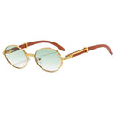 Wooden Oval Luxury Sunglasses A101-3 - TUZZUT Qatar Online Shopping