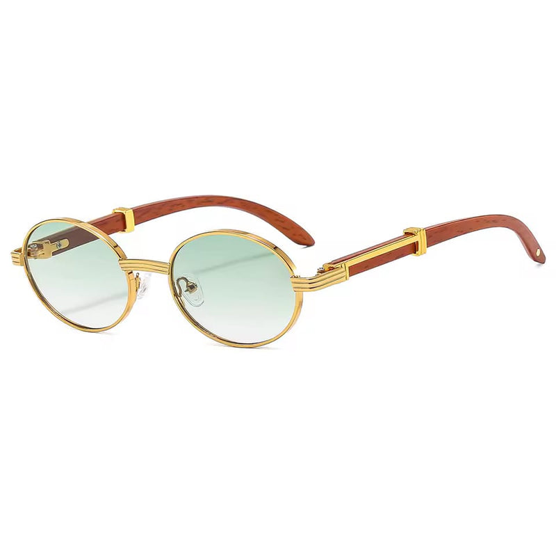 Wooden Oval Luxury Sunglasses A101-3 - TUZZUT Qatar Online Shopping