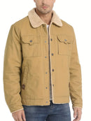 Mens Cotton Cargo Jacket Winter Warm Lining Casual Warm Coat 22104 - TUZZUT Qatar Online Shopping