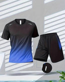 Men's Sports Suit For Running, Cycling, Fitness, Breathable Short-Sleeved Outfit Gym Clothes  Two Pieces Outfits    008918000 - TUZZUT Qatar Online Shopping