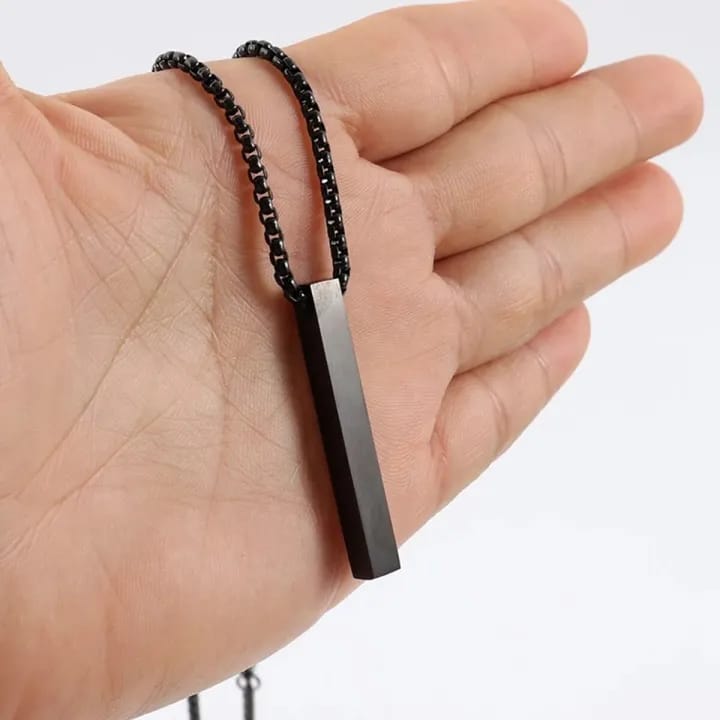 Rectangle Bar Pendant Necklace Chain for Men R55 Rectangle Bar Pendant Necklace Chain for Men R55