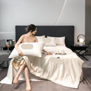 4 Piece Set Luxury Home Summer Comforter Set Embroidered Breathable Thin Blanket - TUZZUT Qatar Online Shopping