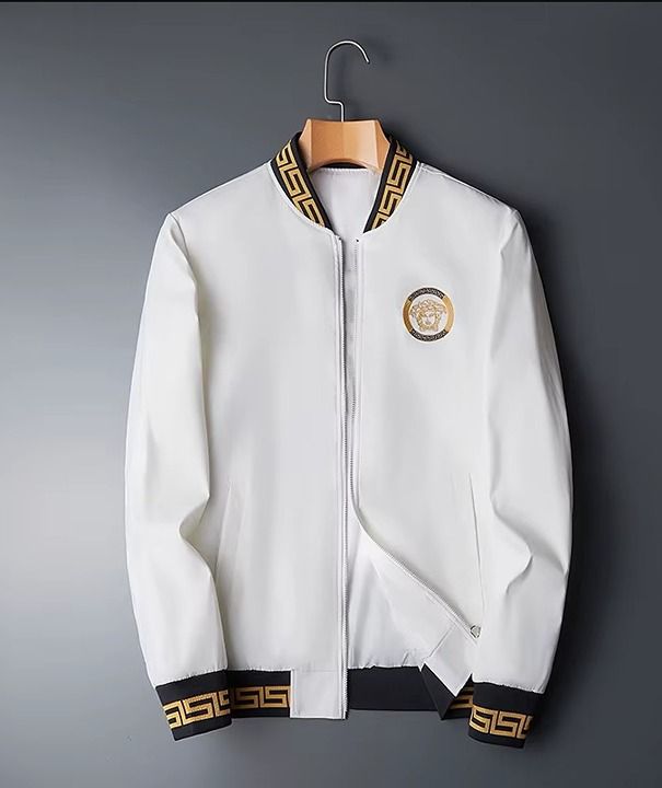 Embroidery White Bomber Men's MN845 Embroidery White Bomber Men's MN845