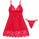 Women’s Red Lace Nightdress with Matching Brief 342058 – Size Medium