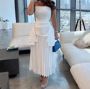 Women's Simple White A Line Evening Gown Party Dress   S5119325 - TUZZUT Qatar Online Shopping