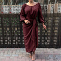 Autumn Maxi Dress Women Elegant Lantern Sleeve Robe Celmia Party Asymmetrical Long Sundress Solid Casual Loose Pleated Vestidos S2746820 - Tuzzut.com Qatar Online Shopping