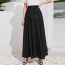 ZANZEA Elegant Women Summer Bow Tie A-line Holiday Skirt Faldas Saia Fashion Beach High Waist Solid Long Skirts Maxi Skirt Jupe 2XL S1844789 - Tuzzut.com Qatar Online Shopping