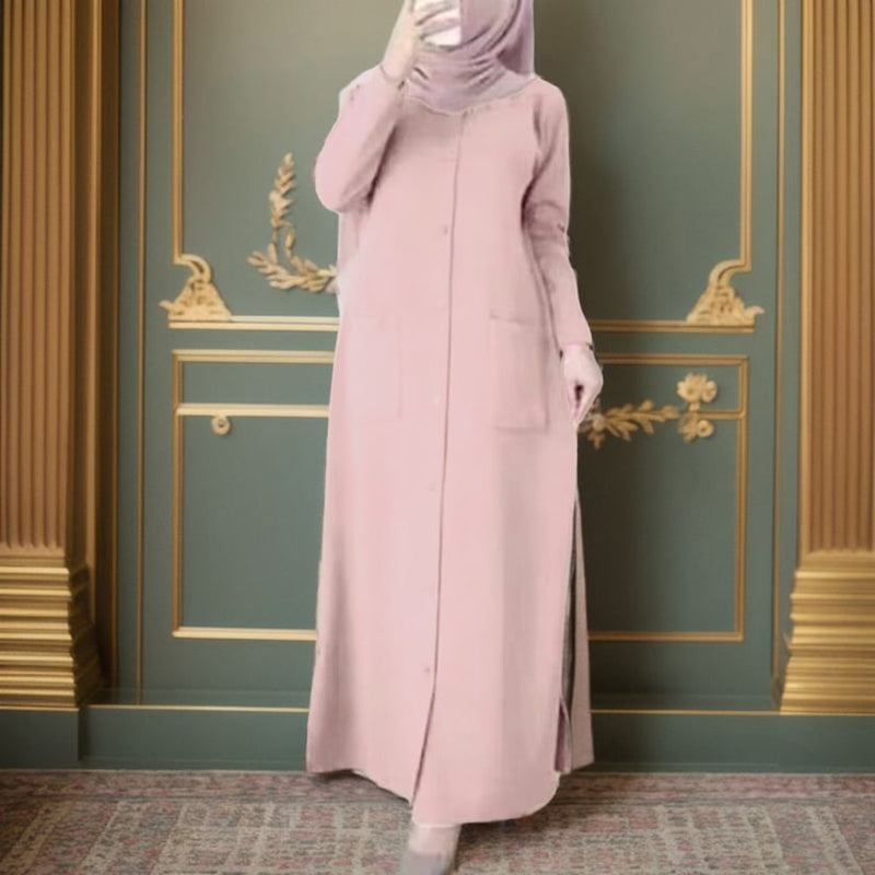 Women's Long Sleeve Solid Color Jalabiya L 449910