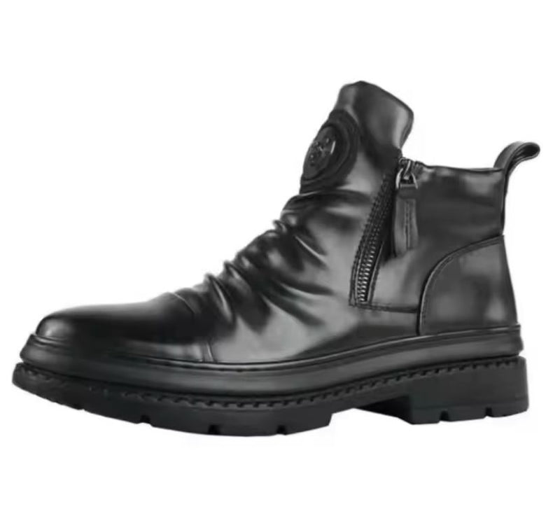 Men Boots Winte High Top Cotton Shoes Thick Sole Outdoor 135791 (41,42,44)